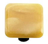 Hk2003-ka Swirl Amber Rectangle Glass Cabinet Knob - Aluminum Post