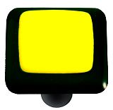 Black Border With Sunflower Yellow Square Glass Cabinet Knob - Black Post