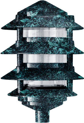 Cast Aluminum Four Tier Pagoda Light, Verde Green