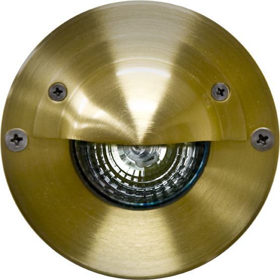 Solid Brass In-ground Well Light With Eyelid, Brass