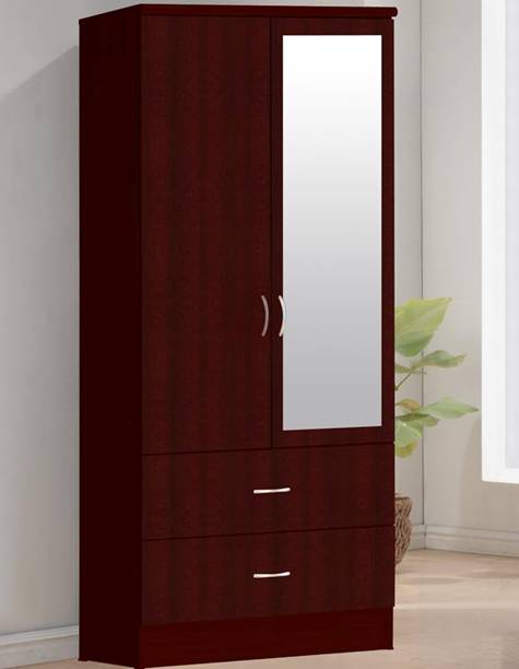 UPC 812183010079 product image for Hodedah Hi288 Mahogany 2 Door Wardrobe | upcitemdb.com