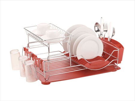 Dd30467 Dish Drainer Deluxe Red,