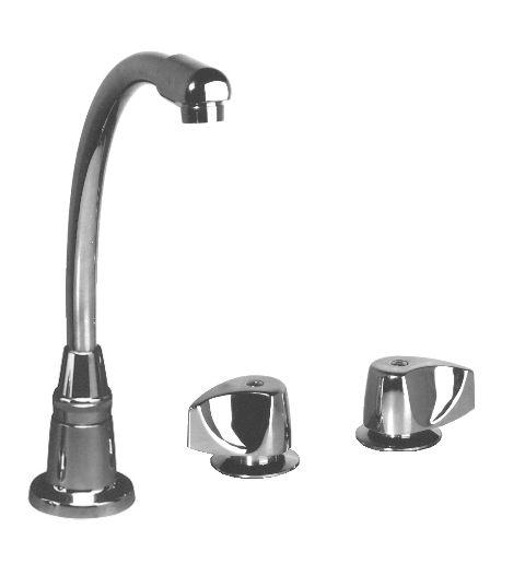 Jol-400 Two Handle Kitchen Widespread Faucet, Polished Chrome