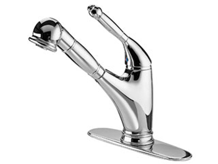Jpo-1500 Single Handle Kitchen Faucet With Pull-out Spray, Polished Chrome