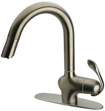 Jpo-1700-n Single Handle Kitchen Faucet With Pull-out Spray, Polished Nickel