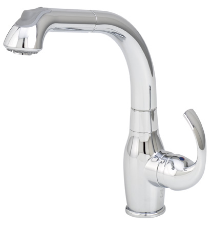 Jpo-8500 Single Handle Kitchen Faucet With Pull-out Spray, Polished Chrome