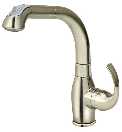 Jpo-8500-n Single Handle Kitchen Faucet With Pull-out Spray, Polished Nickel