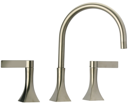 Jrl-1182-n Two Handle Kitchen Widespread Faucet, Polished Nickel
