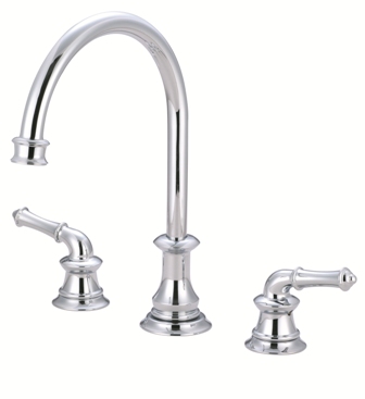 Jrl-1190 Two Handle Kitchen Widespread Faucet, Polished Chrome