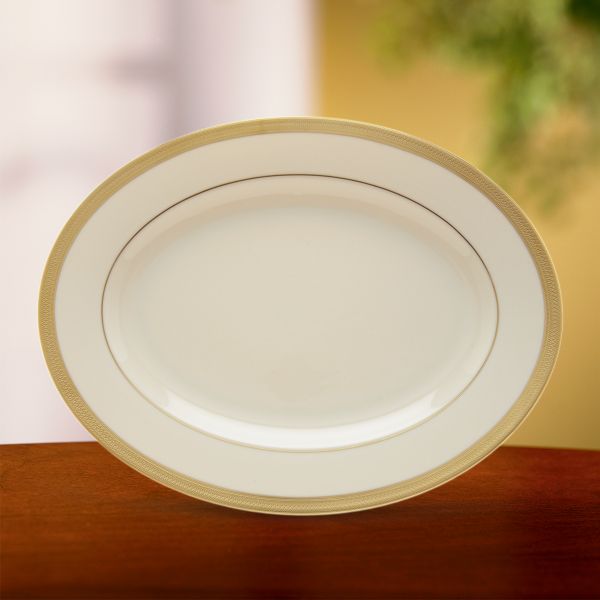 6043400 Lowell A/i Dw Oval Platter 13.0 - Pack Of 1