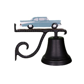 Cb-1-13-t Cast Bell With Teal Classic Car Ornament