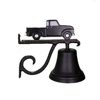 Cast Bell With Black And White Classic Truck Ornament