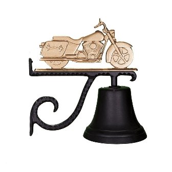 Montague Metal Products CB-1-18-GB Cast Bell With Gold Bronze Motorcycle Ornament Montague Metal Products CB-1-18-GB Cast Bell With Gold Bronze Motorcycle Ornament