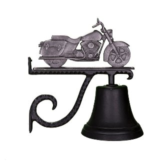 Montague Metal Products CB-1-18-SI Cast Bell With Swedish Iron Motorcycle Ornament Montague Metal Products CB-1-18-SI Cast Bell With Swedish Iron Motorcycle Ornament