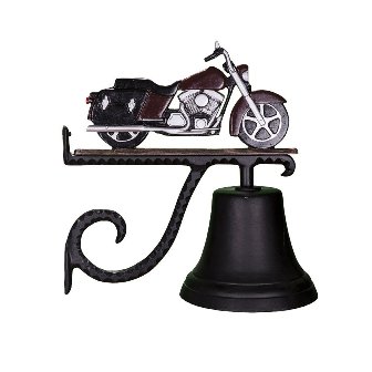Montague Metal Products CB-1-18-NC Cast Bell With Burgundy Motorcycle Ornament Montague Metal Products CB-1-18-NC Cast Bell With Burgundy Motorcycle Ornament