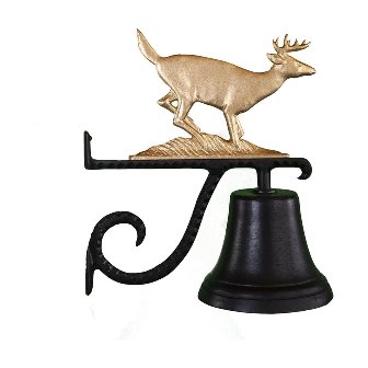Cb-1-44-gb Cast Bell With Gold Bronze Buck Ornament