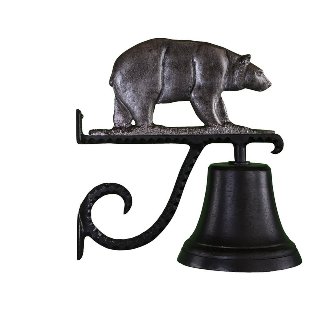 Cb-1-45-si Cast Bell With Swedish Iron Bear Ornament