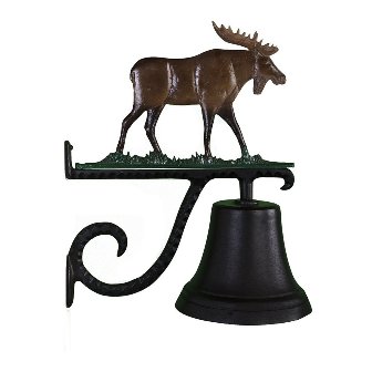 Cb-1-46-nc Cast Bell With Natural Color Moose Ornament
