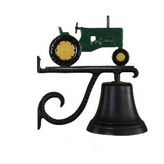 Cb-1-50-green Cast Bell With Green Tractor Ornament