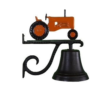 Cb-1-50-orange Cast Bell With Orange Tractor Ornament