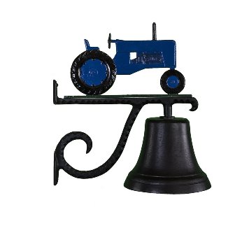 Cb-1-50-blue Cast Bell With Blue Tractor Ornament