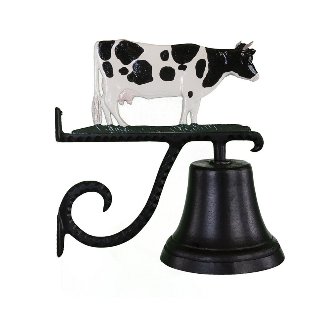 Cb-1-75-nc Cast Bell With Natural Color Cow Ornament