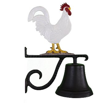 Cb-1-76-nc Cast Bell With Natural Color Rooster Ornament