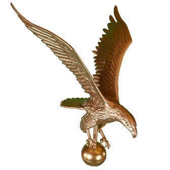Large Gold Bronze Flagpole Eagle