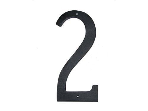 6 In. Standard Modern Font Individual House Number 2