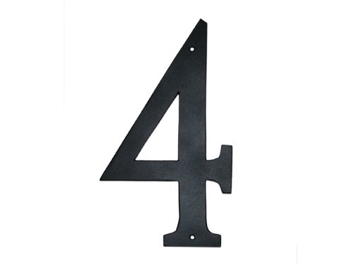 6 In. Standard Modern Font Individual House Number 4