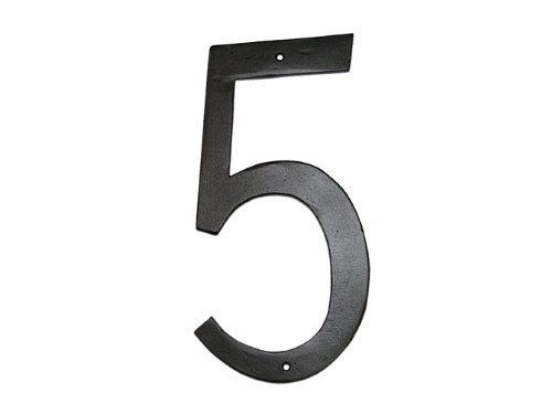 6 In. Standard Modern Font Individual House Number 5