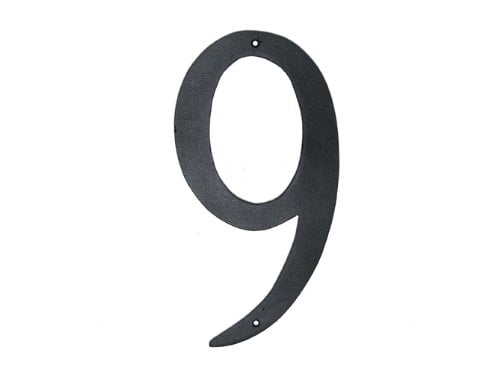 6 In. Standard Modern Font Individual House Number 9