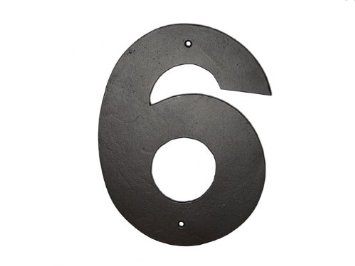 3 In. Helvetica Modern Font Individual House Number 6