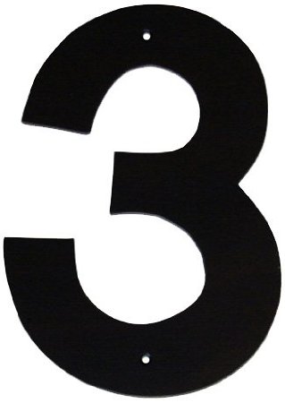 8 In. Helvetica Modern Font Individual House Number 3