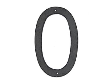 Thn-0 10 In. Textured Modern Font Individual House Number 0