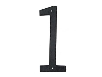 10 In. Textured Modern Font Individual House Number 1