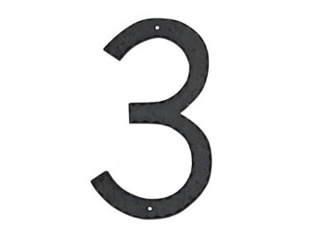 10 In. Textured Modern Font Individual House Number 3