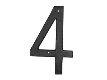Thn-4 10 In. Textured Modern Font Individual House Number 4