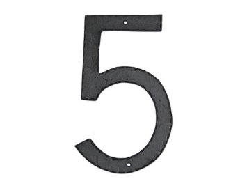 Thn-5 10 In. Textured Modern Font Individual House Number 5