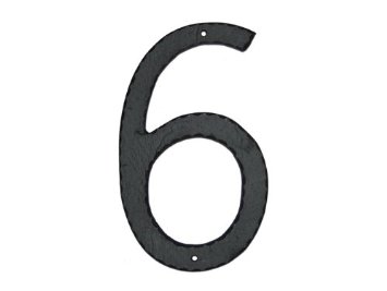 10 In. Textured Modern Font Individual House Number 6
