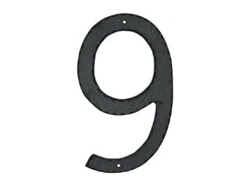 10 In. Textured Modern Font Individual House Number 9