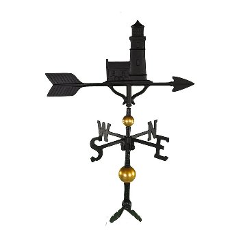 300 Series 32 In. Deluxe Black Cottage Lighthouse Weathervane