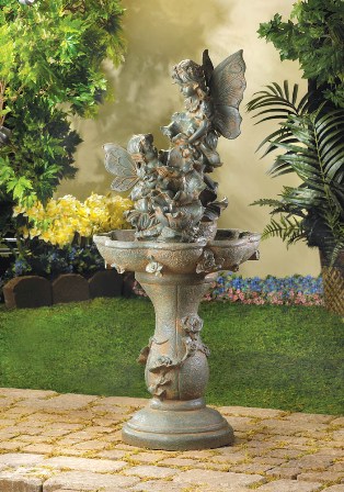 57070060 Fairies Solar Powered Outdoor Garden Water Fountain