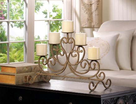 57071144 Cast Iron Candleabra With 5 Candle Holder