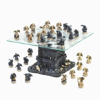 57070574 Deluxe Dragon Castle Chess Set