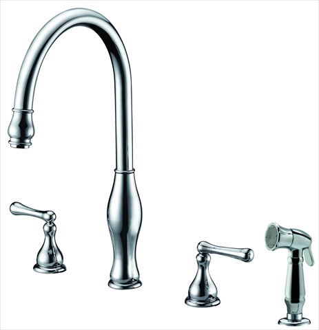 Dawn Kitchen Ab08 3156c 2-handle Widespread Chrome Kitchen Faucet With Side-spray
