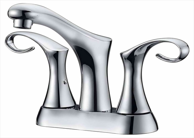 Dawn Kitchen Ab06 1292c 2-handle Center Set Chrome Bathroom Faucet For 4 In. Centers With Pull Rod Drain
