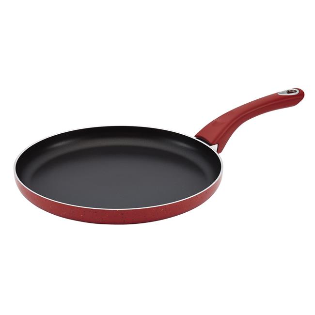 16092 New Traditions Speckled Aluminum Nonstick 10.5 In. Round Griddle, Red