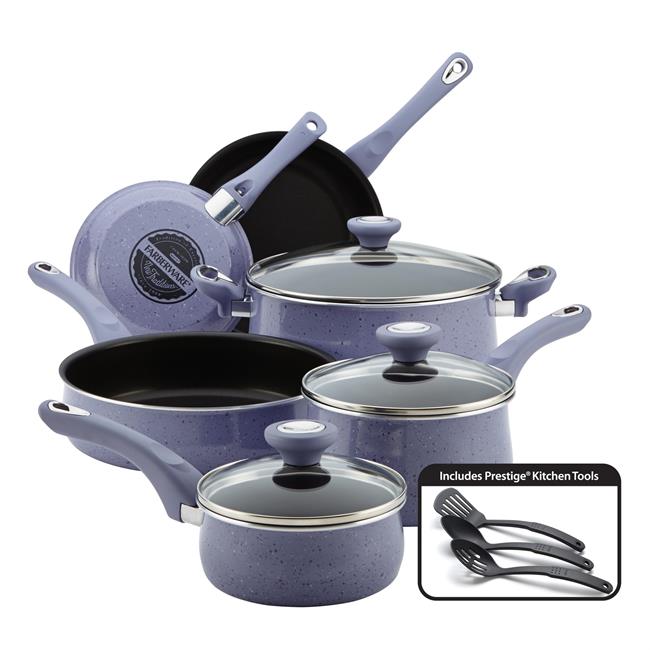 14382 New Traditions Speckled Aluminum Nonstick 12-piece Cookware Set, Lavender