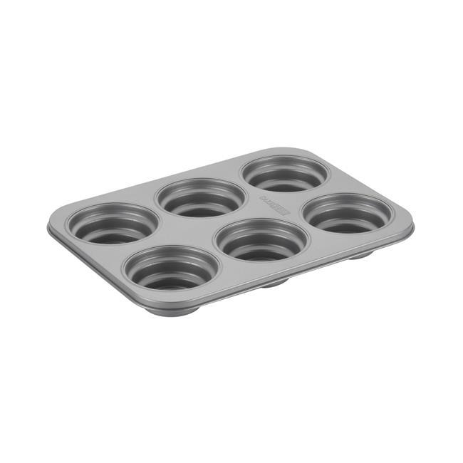 Cake Boss 59416 Novelty Bakeware Nonstick 6-Cup Round Cakelette Pan, Gray